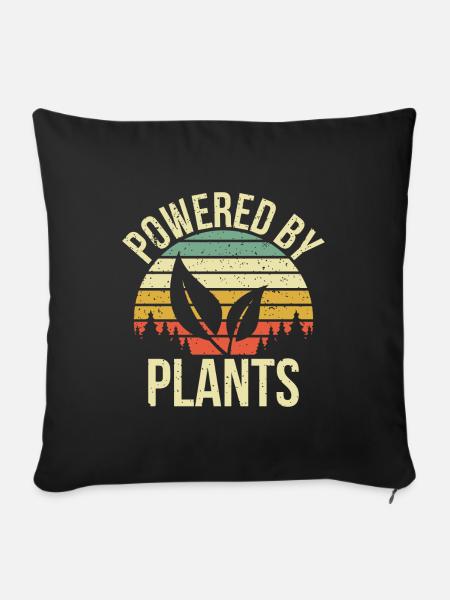 Powered by plants Geschenk - Sofakissenbezug 45 x 45 cm - Schwarz
