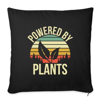 Powered by plants Geschenk - Sofakissenbezug 45 x 45 cm - Schwarz - Vorne