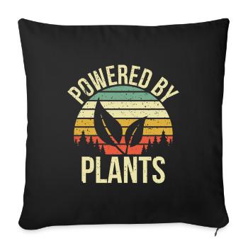 Powered by plants Geschenk - Sofakissenbezug 45 x 45 cm - Schwarz - Vorne