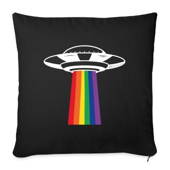 UFO lgbt human rights gift - Sofa pillowcase 17,3'' x 17,3'' (45 x 45 cm) - black - Front