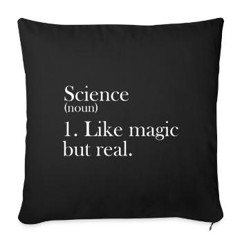 Science like magic but real gift - Sofa pillowcase 17,3'' x 17,3'' (45 x 45 cm) - black - Front