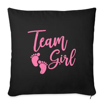 Team Girl Baby Gift - Sofa pillowcase 17,3'' x 17,3'' (45 x 45 cm) - black - Front