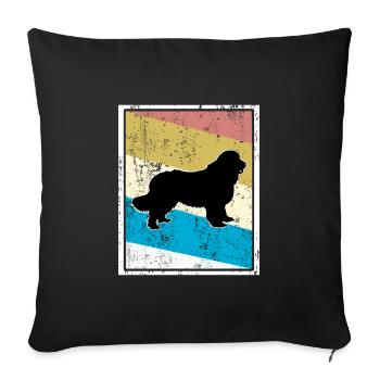 Newfoundland dog - retro vintage dogs silhouette - Sofa pillowcase 17,3'' x 17,3'' (45 x 45 cm) - black - Front