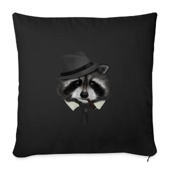 Gangster Mafia Raccoon - Sofa pillowcase 17,3'' x 17,3'' (45 x 45 cm) - black - Front
