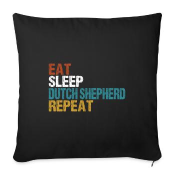 Dutch Shepherd Eat Sleep Repeat - Housse de coussin décorative 45 x 45 cm - noir - Devant