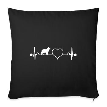 Idée de cadeau de battement de coeur Chodsky Pes - Housse de coussin décorative 45 x 45 cm - noir - Devant