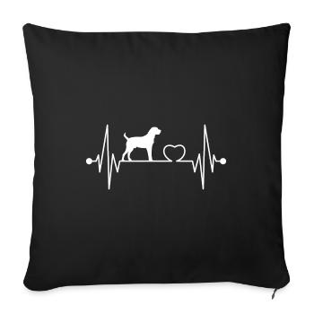 Kangal chien de berger coeur cadeau idée - Housse de coussin décorative 45 x 45 cm - noir - Devant