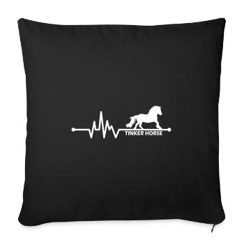 Irsih Tinker cheval battement de cœur pour cavalier - Housse de coussin décorative 45 x 45 cm - noir - Devant