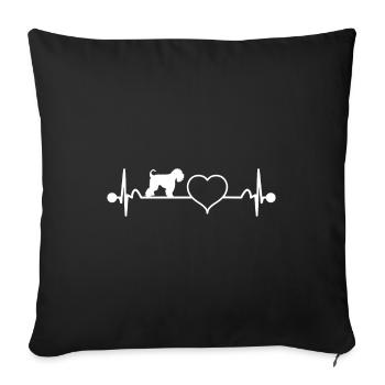 Idée de cadeau de battement de coeur de blé enduit doux - Housse de coussin décorative 45 x 45 cm - noir - Devant