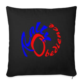 Rally obedience design for dog sport with dog - Sofa pillowcase 17,3'' x 17,3'' (45 x 45 cm) - black - Front