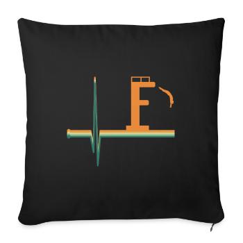 Diving Water Sports Heartbeat Diving - Sofa pillowcase 17,3'' x 17,3'' (45 x 45 cm) - black - Front