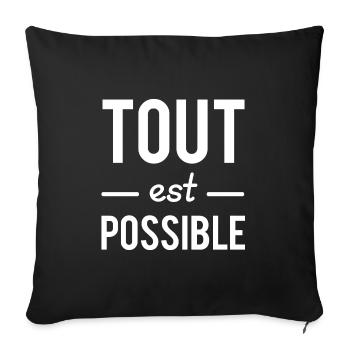 Tout est possible - Housse de coussin décorative 45 x 45 cm - noir - Devant
