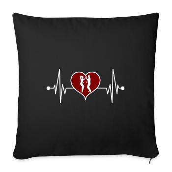 Salsa dance dancing heartbeat for dancing couples dancers - Housse de coussin décorative 45 x 45 cm - noir - Devant