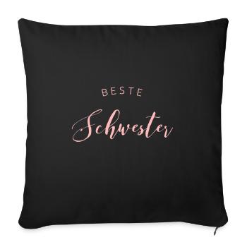 Best Sister Best Sister pink - Sofa pillowcase 17,3'' x 17,3'' (45 x 45 cm) - black - Front