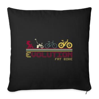 Fatbike bike fat tire evolution retro - Sofa pillowcase 17,3'' x 17,3'' (45 x 45 cm) - black - Front