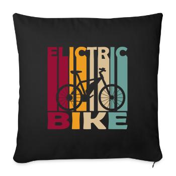 Vélo électrique e-bike bike retro pour retraités - Housse de coussin décorative 45 x 45 cm - noir - Devant