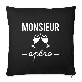 Monsieur apéro - Housse de coussin décorative 45 x 45 cm - noir - Devant