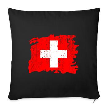 Switzerland Swiss Switzerland flag cross - Sofa pillowcase 17,3'' x 17,3'' (45 x 45 cm) - black - Front