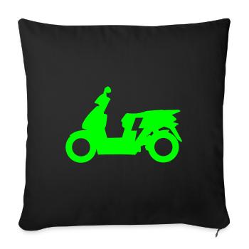 Scooter électrique scooter électrique pour les scooters - Housse de coussin décorative 45 x 45 cm - noir - Devant