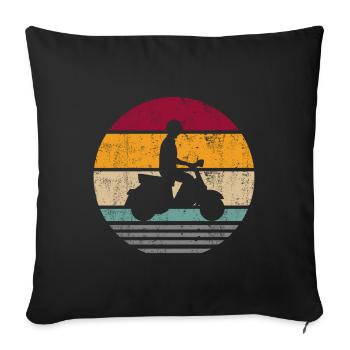 Scooter electric scooter scooter driver retro - Sofa pillowcase 17,3'' x 17,3'' (45 x 45 cm) - black - Front