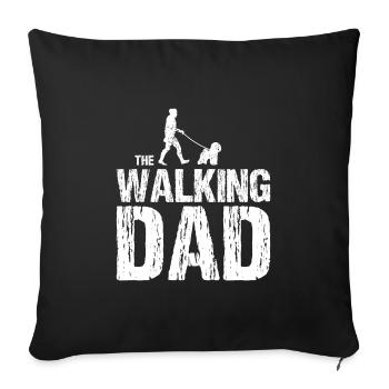 Bichon Frize The Walking Dad for dog owners - Sofa pillowcase 17,3'' x 17,3'' (45 x 45 cm) - black - Front