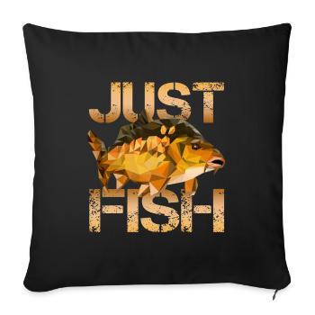 Carp Fishing - Sofa pillowcase 17,3'' x 17,3'' (45 x 45 cm) - black - Front