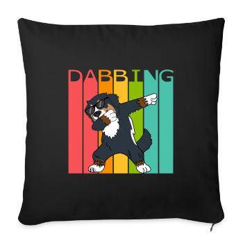 Bernese Berner Sennenhund Dabbing Tanzender Retro - Sofakissenbezug 45 x 45 cm - Schwarz - Vorne