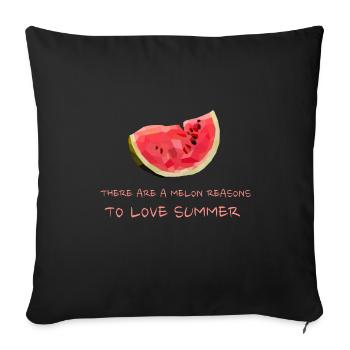 There are a Melon reasons to love summer Melon - Sofa pillowcase 17,3'' x 17,3'' (45 x 45 cm) - black - Front