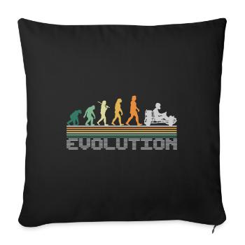 GoKart Go-Kart GoKartfahrer Evolution Drôle Rétro - Housse de coussin décorative 45 x 45 cm - noir - Devant