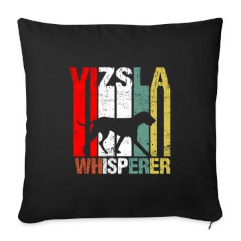 Hungarian Magyar Vizsla Whisperer Retro Vintage - Sofa pillowcase 17,3'' x 17,3'' (45 x 45 cm) - black - Front