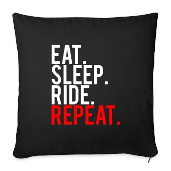 Eat Sleep Ride Repeat Motorcycle Bike Design - Sofa pillowcase 17,3'' x 17,3'' (45 x 45 cm) - black - Front