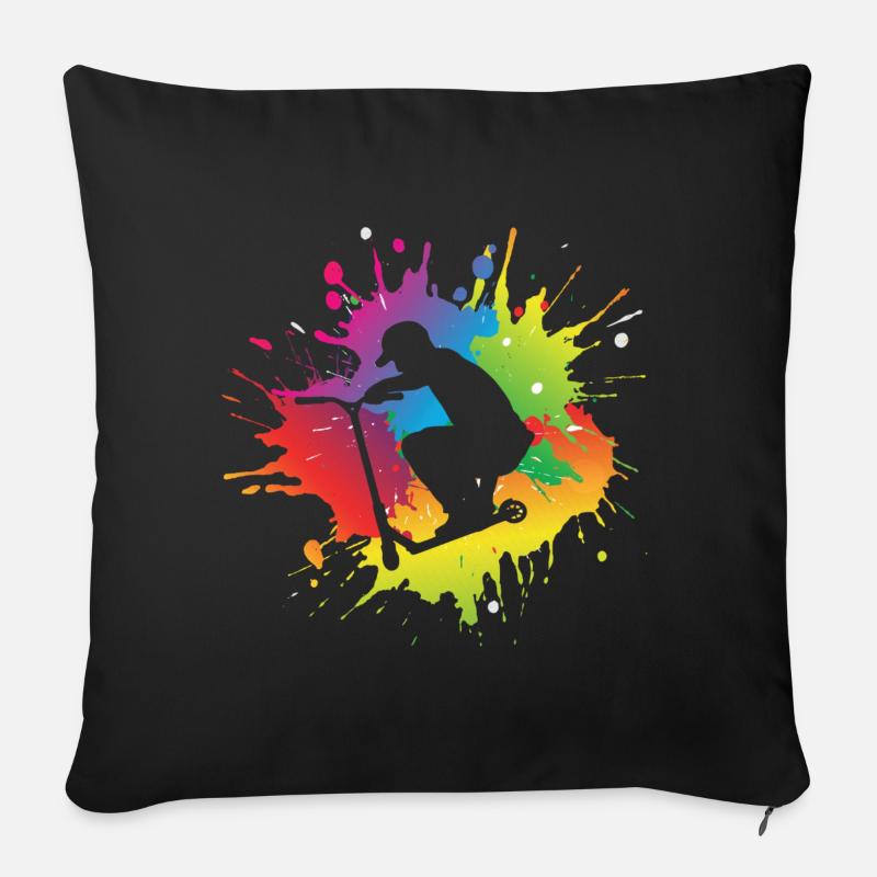 Scooter - Housse de coussin décorative 45 x 45 cm - noir