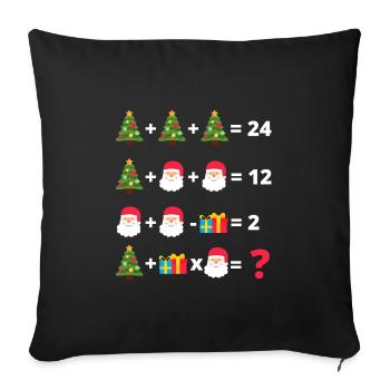 Christmas Math - Sofa pillowcase 17,3'' x 17,3'' (45 x 45 cm) - black - Front