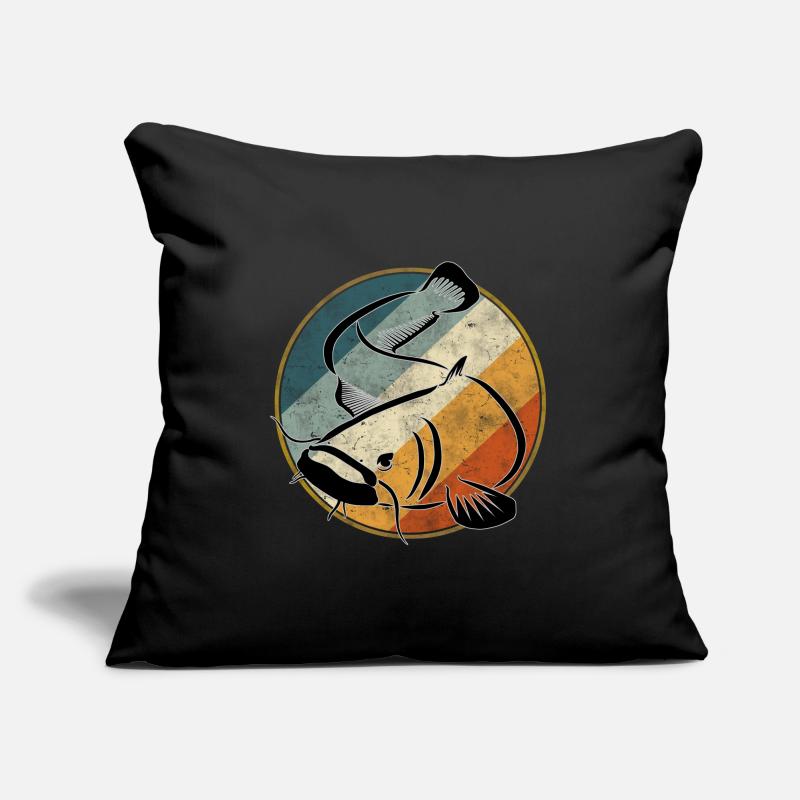 Pêche rétro - silure silure Housse de coussin décorative 45 x 45 cm