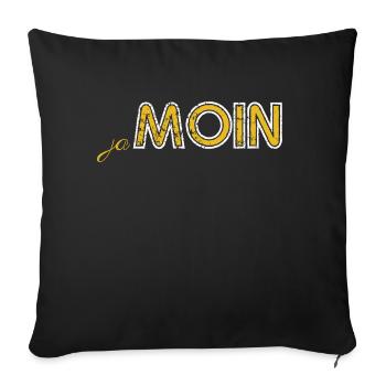 Moin Moin Accueil du nord de l’Allemagne - Housse de coussin décorative 45 x 45 cm - noir - Devant