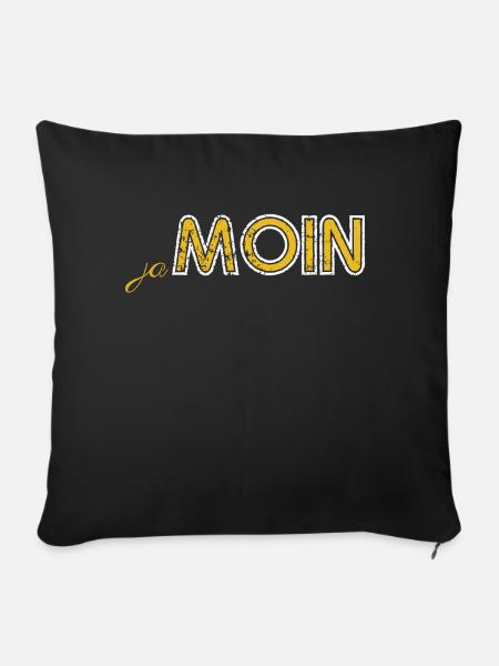 Moin Moin norddeutsche Begrüßung - Sofakissenbezug 45 x 45 cm - Schwarz