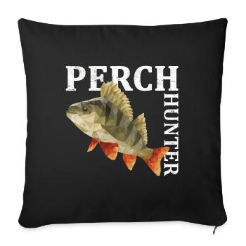Barsch Angeln - Sofakissenbezug 45 x 45 cm - Schwarz - Vorne