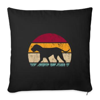 Silhouette rétro de race de chien hongrois Vizsla - Housse de coussin décorative 45 x 45 cm - noir - Devant