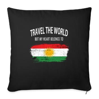 Voyages à travers le monde ->Kurdistan - Housse de coussin décorative 45 x 45 cm - noir - Devant