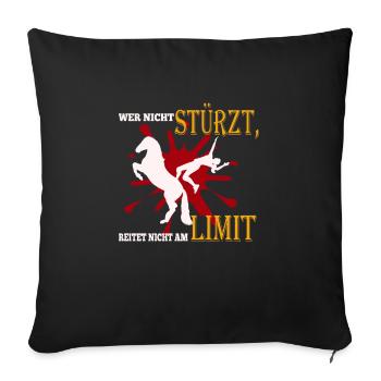 Reiten am Limit - Sofakissenbezug 45 x 45 cm - Schwarz - Vorne
