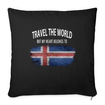 Voyages à travers le monde ->Island - Housse de coussin décorative 45 x 45 cm - noir - Devant