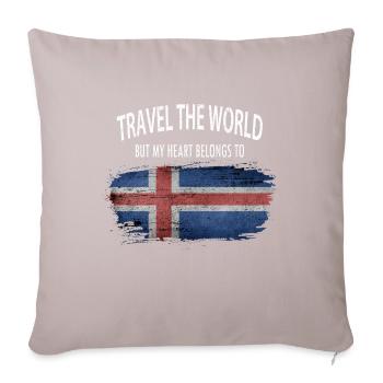 Voyages à travers le monde ->Island - Housse de coussin décorative 45 x 45 cm - taupe clair - Devant