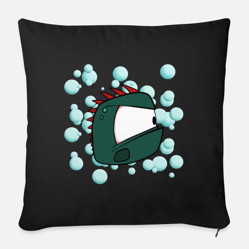 Monstres pixel - Housse de coussin décorative 45 x 45 cm - noir