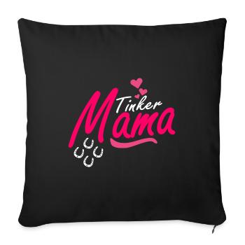 Tinker horse pony maman pour cavalier - Housse de coussin décorative 45 x 45 cm - noir - Devant