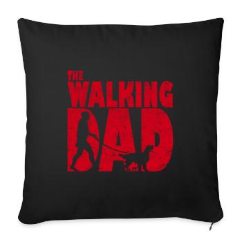 Flat Coated Retriever The Walking Dad - Sofa pillowcase 17,3'' x 17,3'' (45 x 45 cm) - black - Front