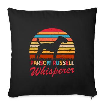 Parson Russell Terrier Whisperer - Sofa pillowcase 17,3'' x 17,3'' (45 x 45 cm) - black - Front