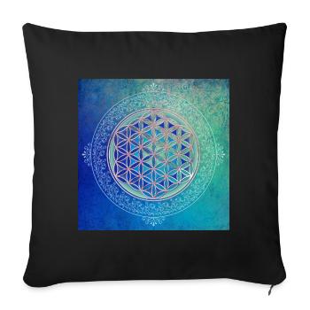Flower of Life - Vintage Frame Mandala 2 - Sofa pillowcase 17,3'' x 17,3'' (45 x 45 cm) - black - Front
