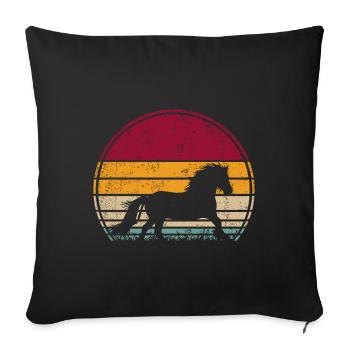 Tinker Pferd Vintage - Sofakissenbezug 45 x 45 cm - Schwarz - Vorne
