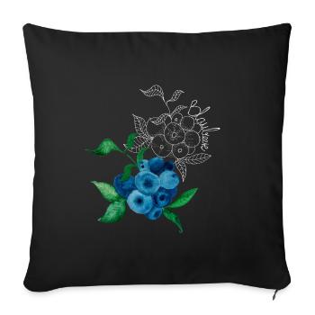 Blaubeere - Sofakissenbezug 45 x 45 cm - Schwarz - Vorne