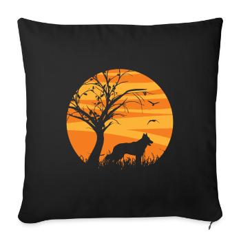 Swiss White Shepherd Sunrise - Sofa pillowcase 17,3'' x 17,3'' (45 x 45 cm) - black - Front